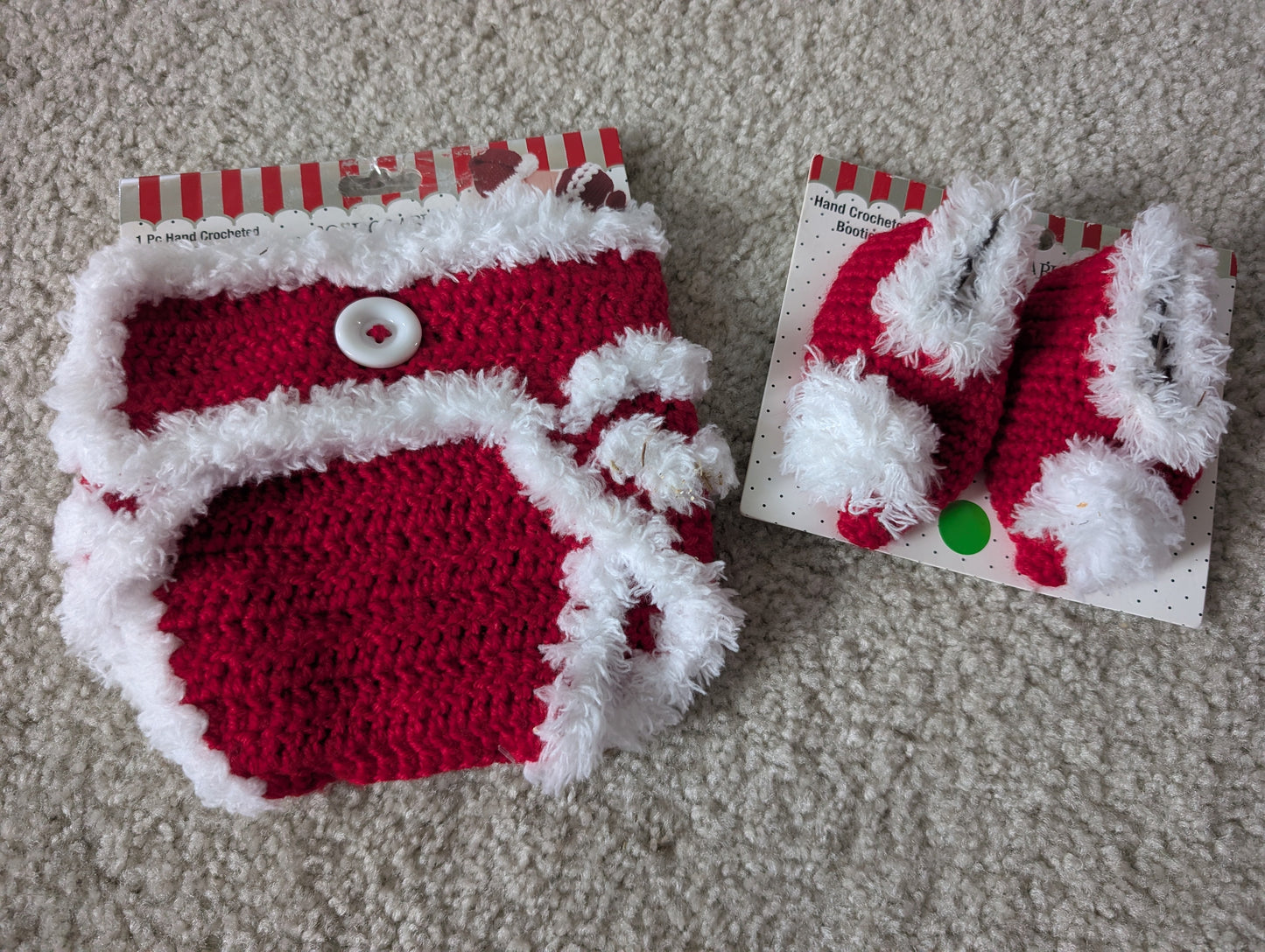 Seller 123 - Santa Baby Diaper Cover and Slippers - reduced