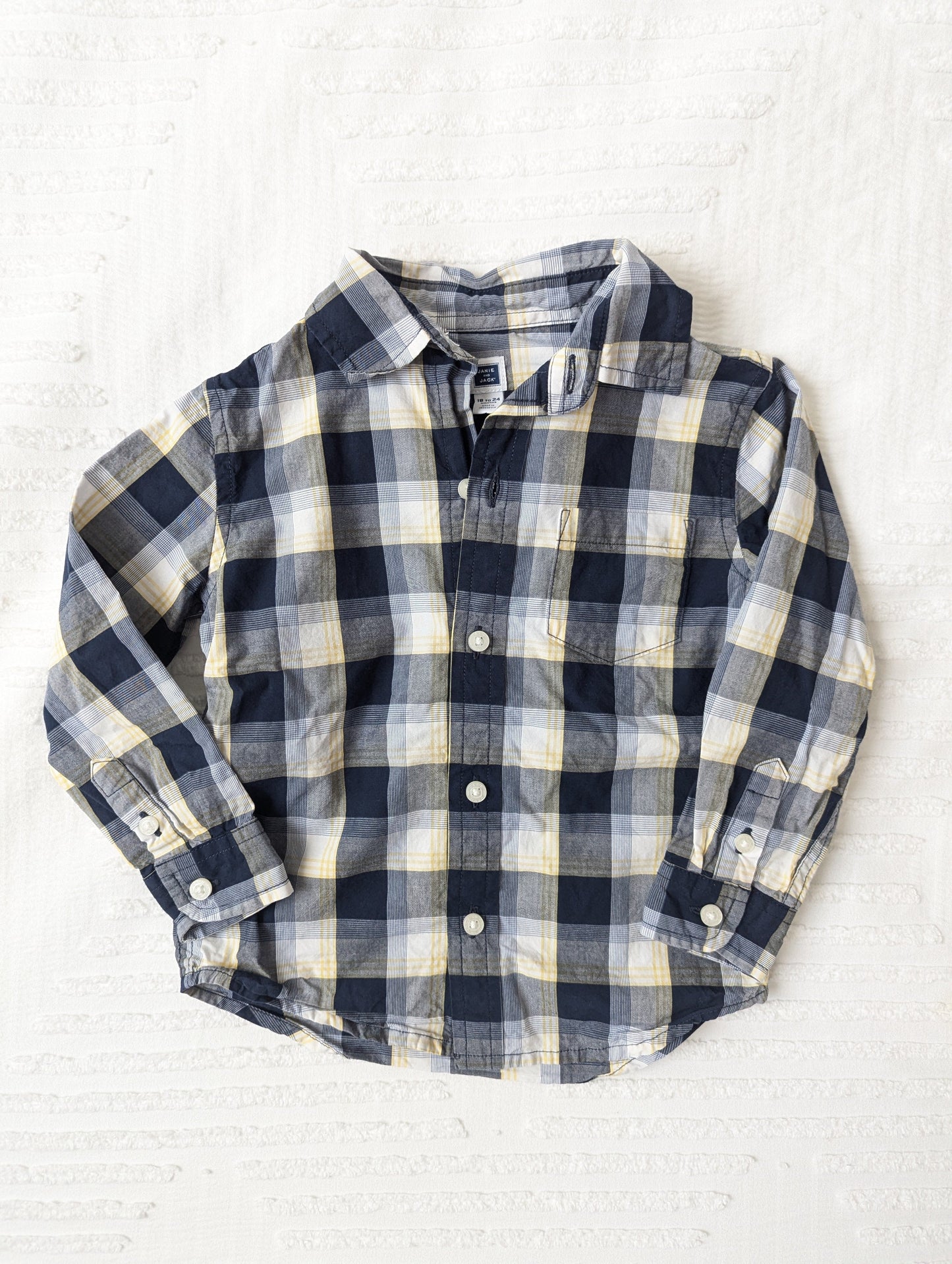 #164 - Janie and Jack - Boy's 18-24 Months Plaid Dress Shirt (EUC)
