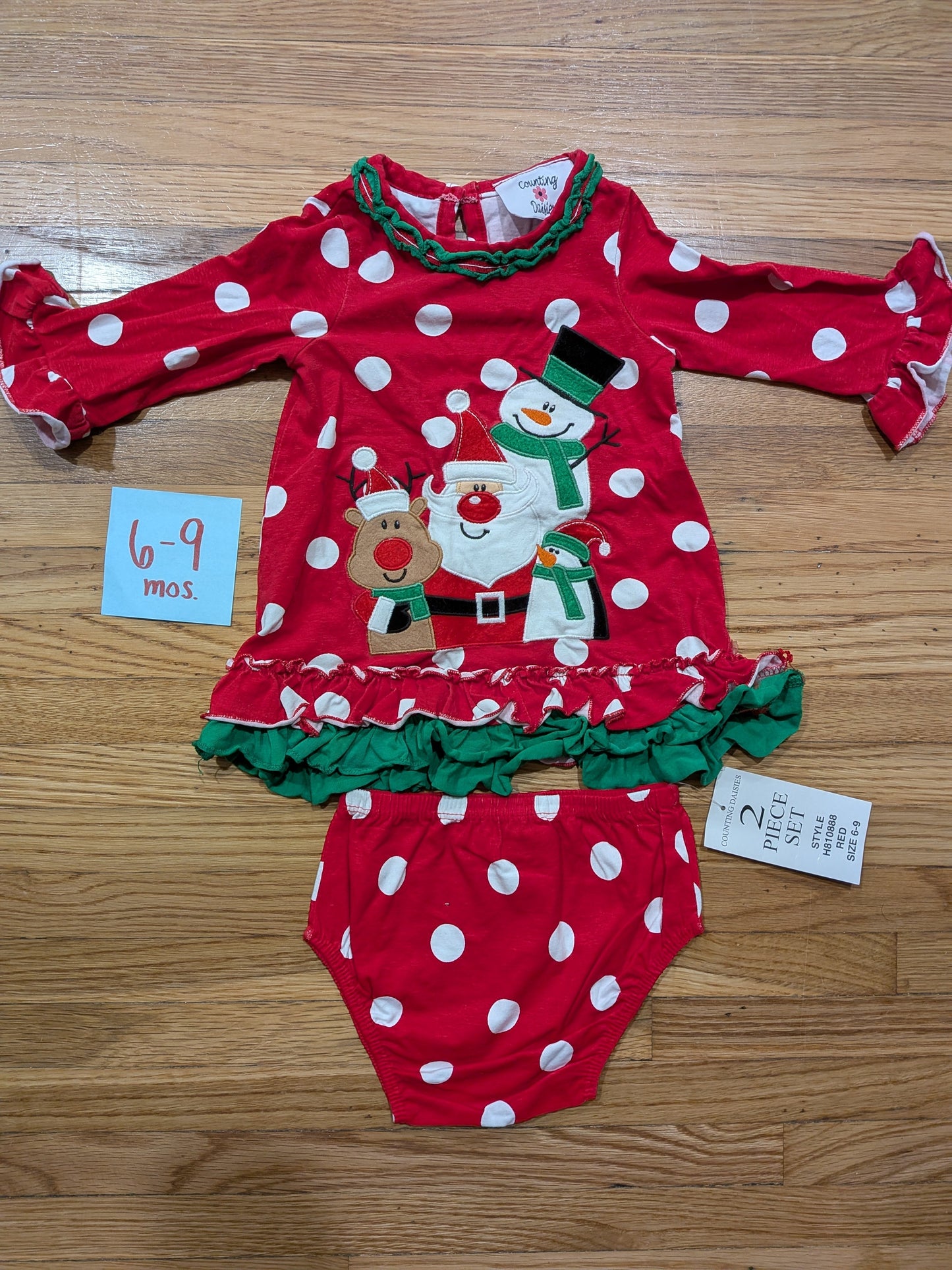 206 Christmas Set Girls 6-9 mos