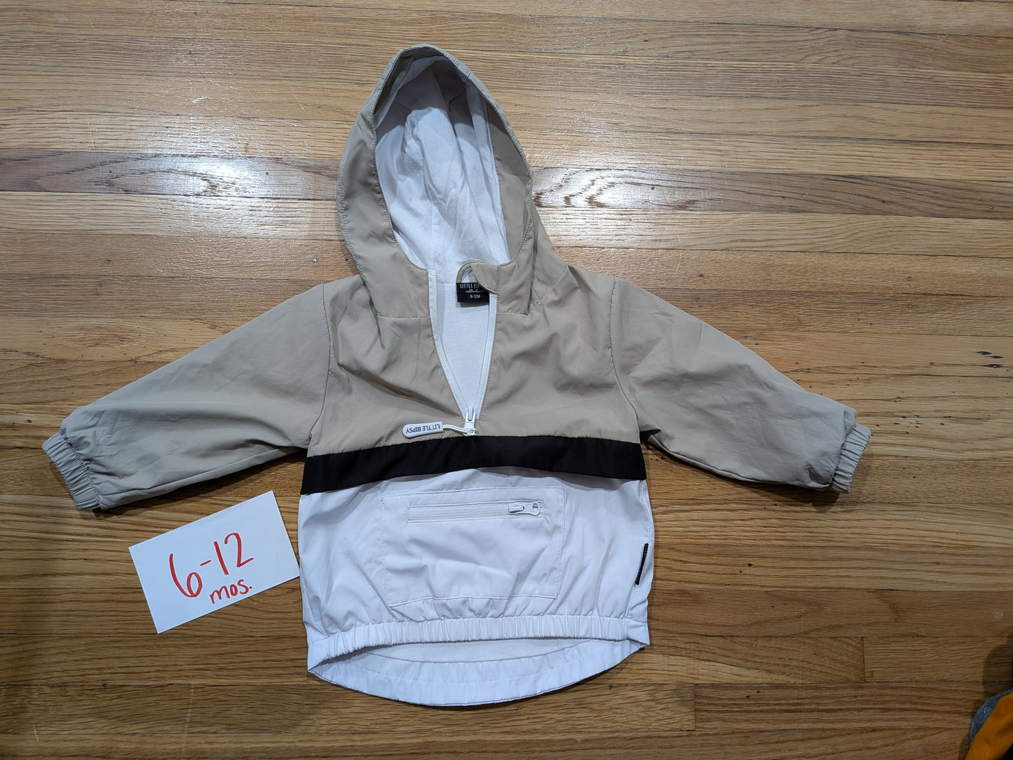 206 Little Bipsy 1/4 zip hooded color block wind breaker Boys 6-12