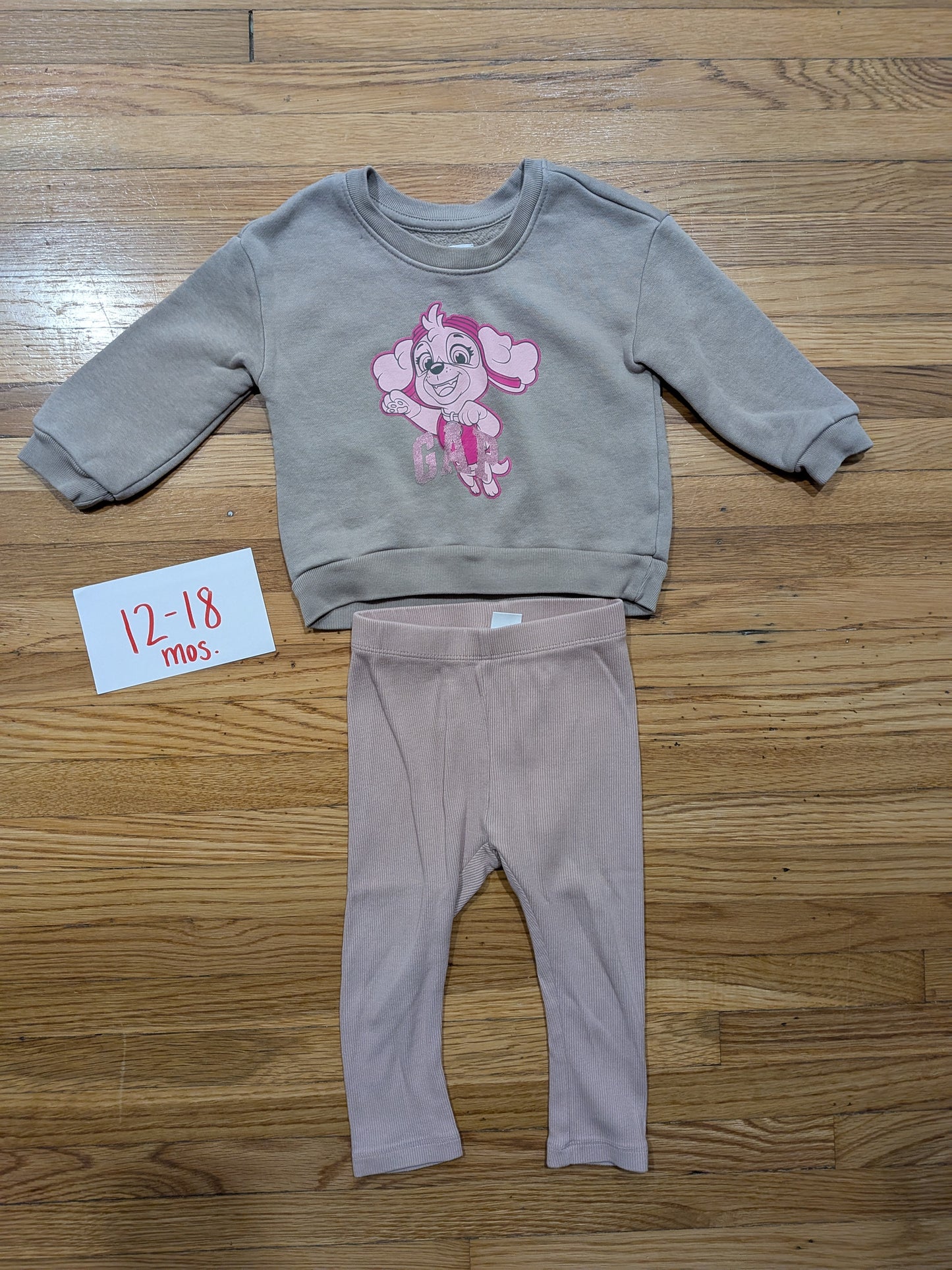 206 Gap Sky Paw Patrol Sweatshirt Set Girls 12-18 mos
