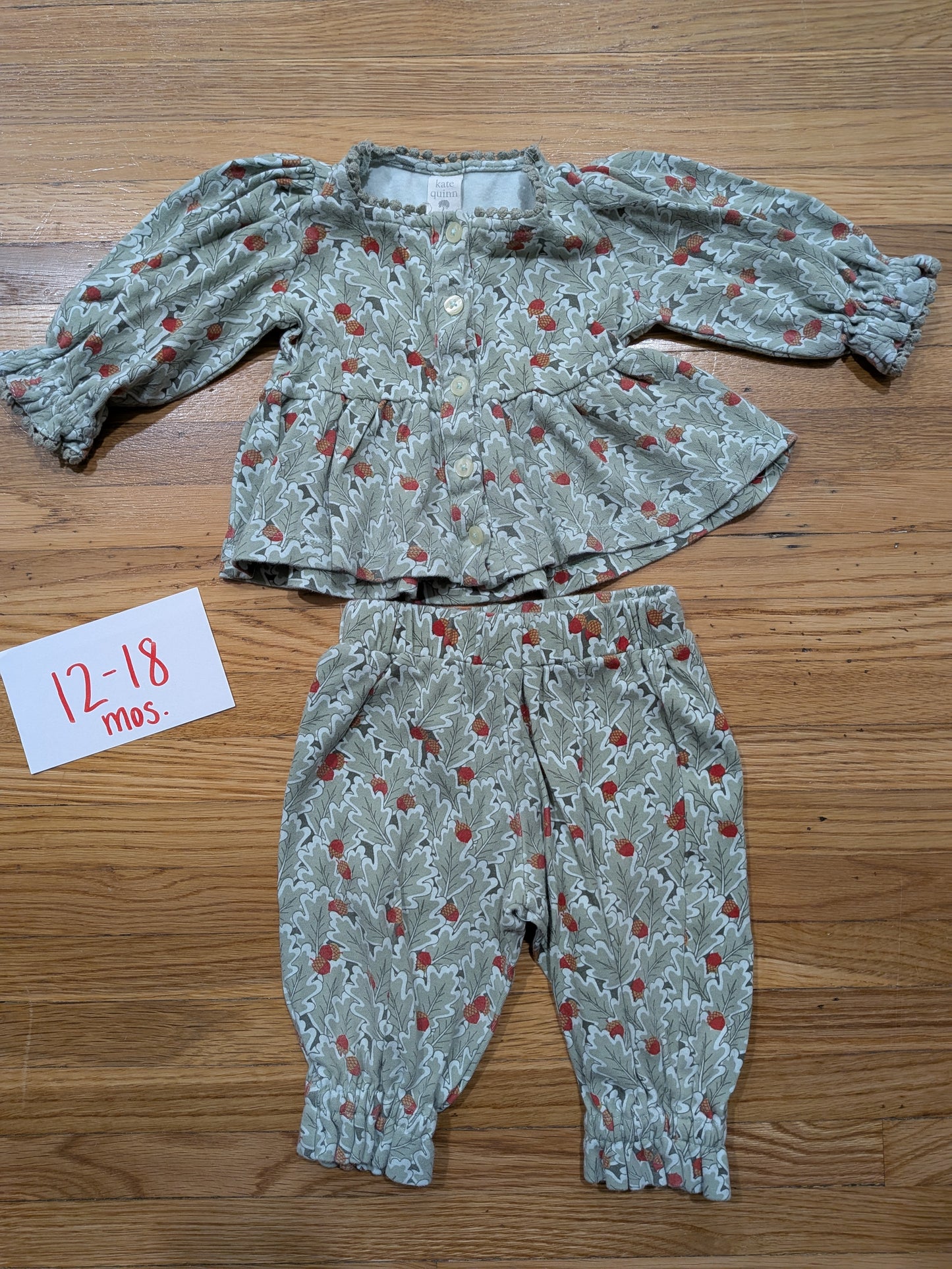 206 Kate Quinn Pine Cone Set Girls 12-18 mos