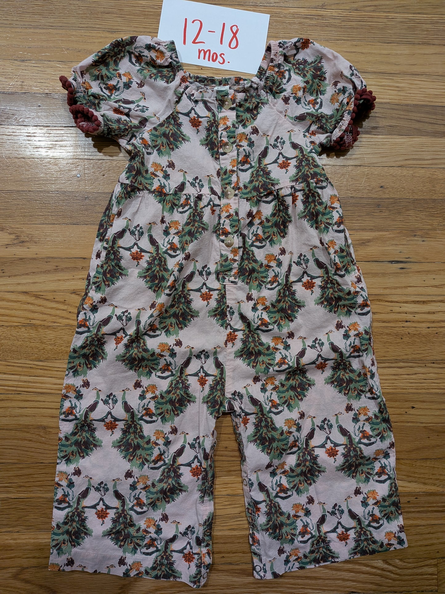 206 Kate Quinn Peacock Romper Girls 12-18 mos