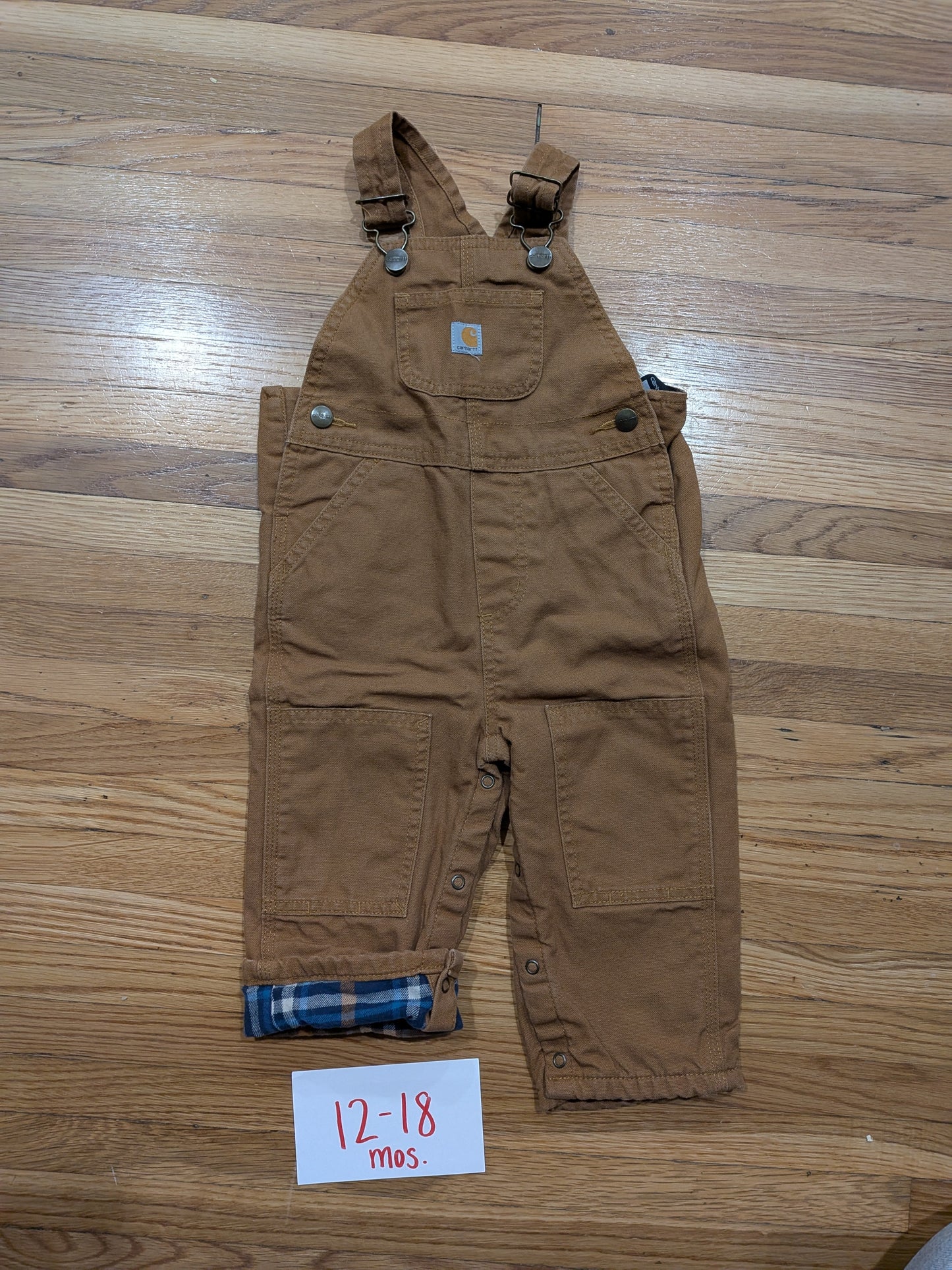 206 Carhartt Fleece Lined Overalls Boys 12-18 mos