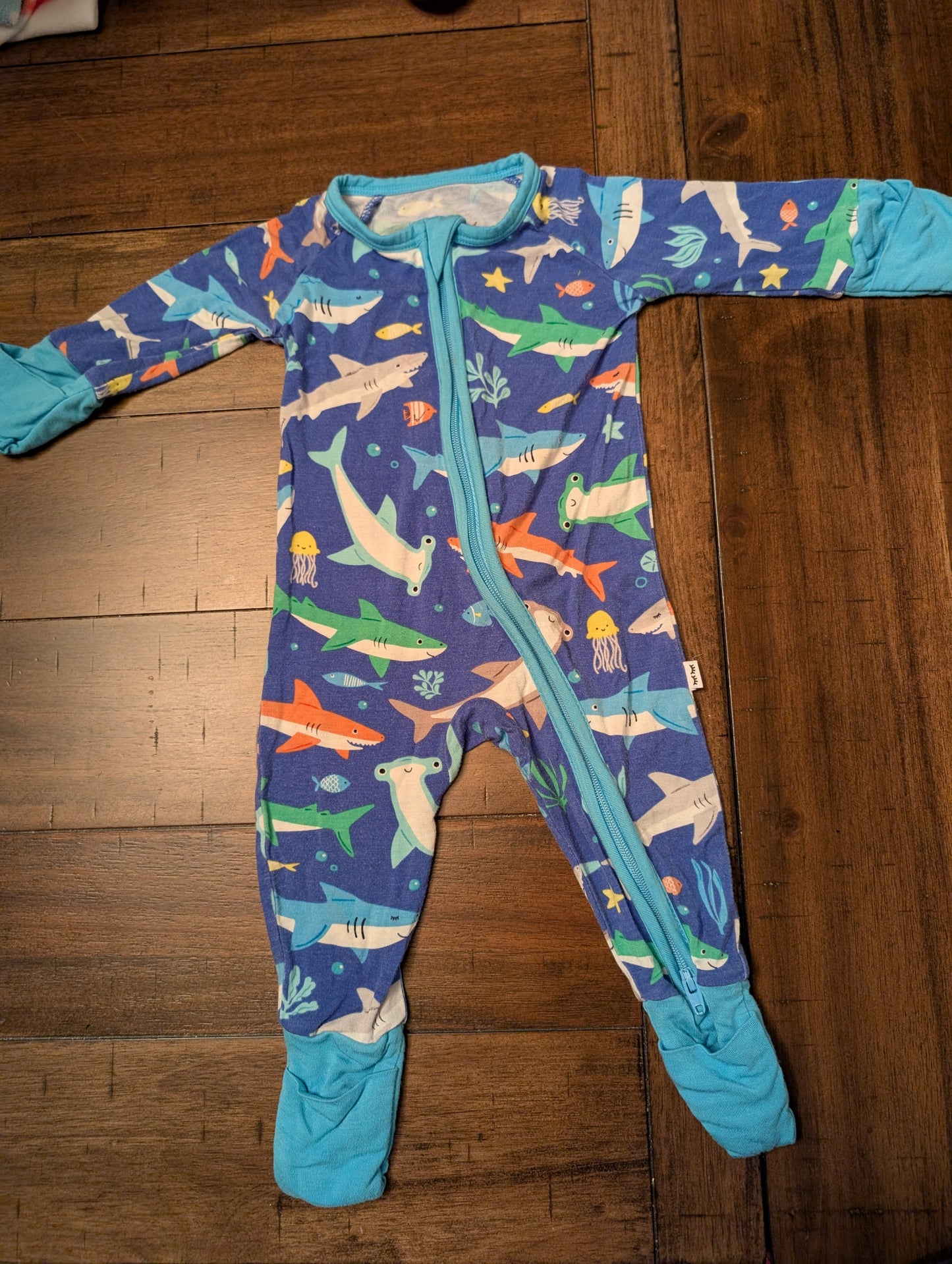 #5 Boys Newborn Little Sleepies Shark Pajamas
