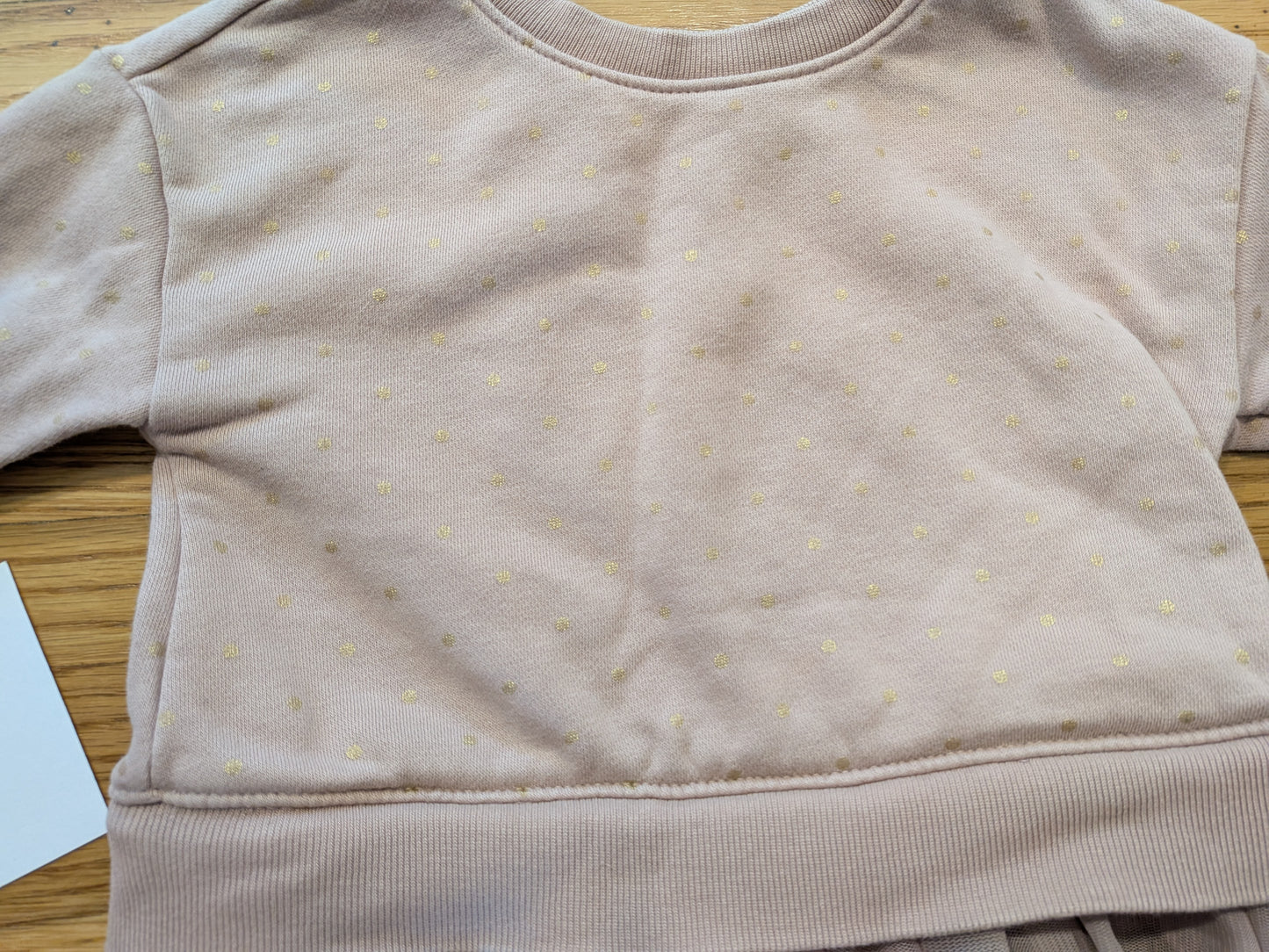 206 Gap Pink Polka Dot Sweat shirt set Girls 12-18mos