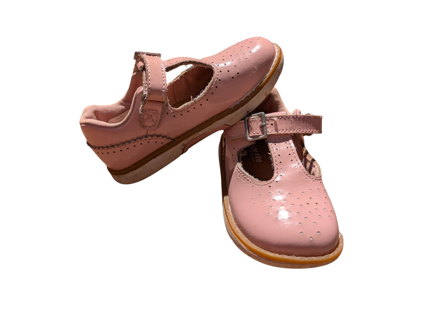 #52 REDUCED PRICE Stride Rite Girls 7.5 Patent Leather Pink Mary Jane Shoes