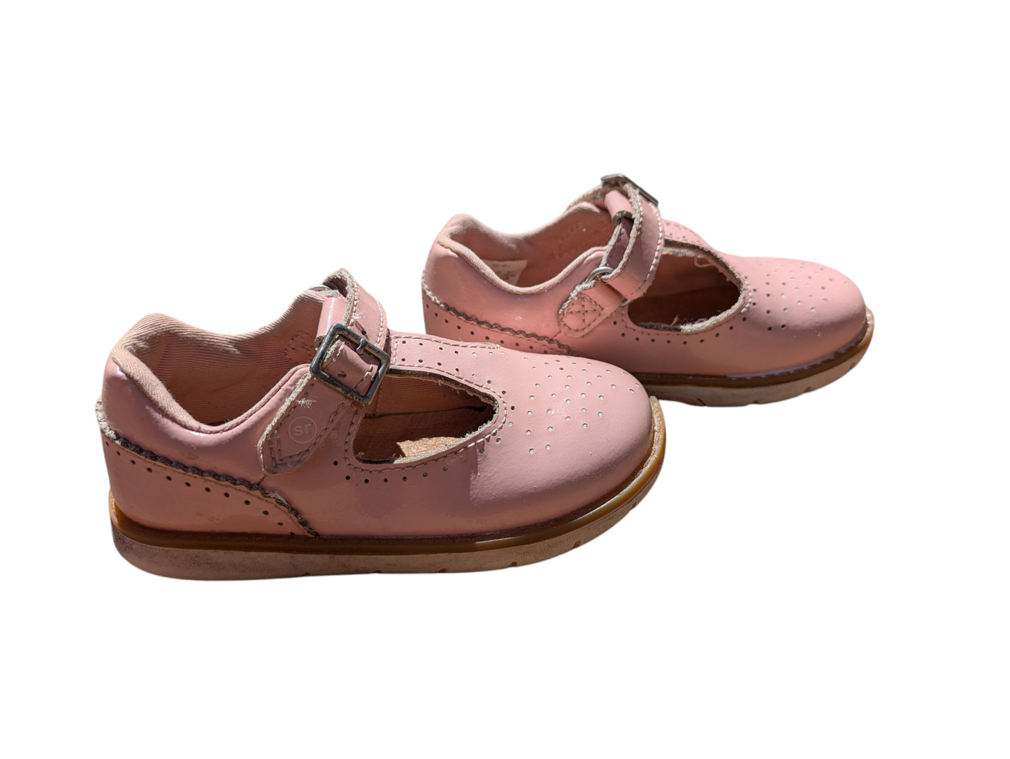 #52 REDUCED PRICE Stride Rite Girls 7.5 Patent Leather Pink Mary Jane Shoes