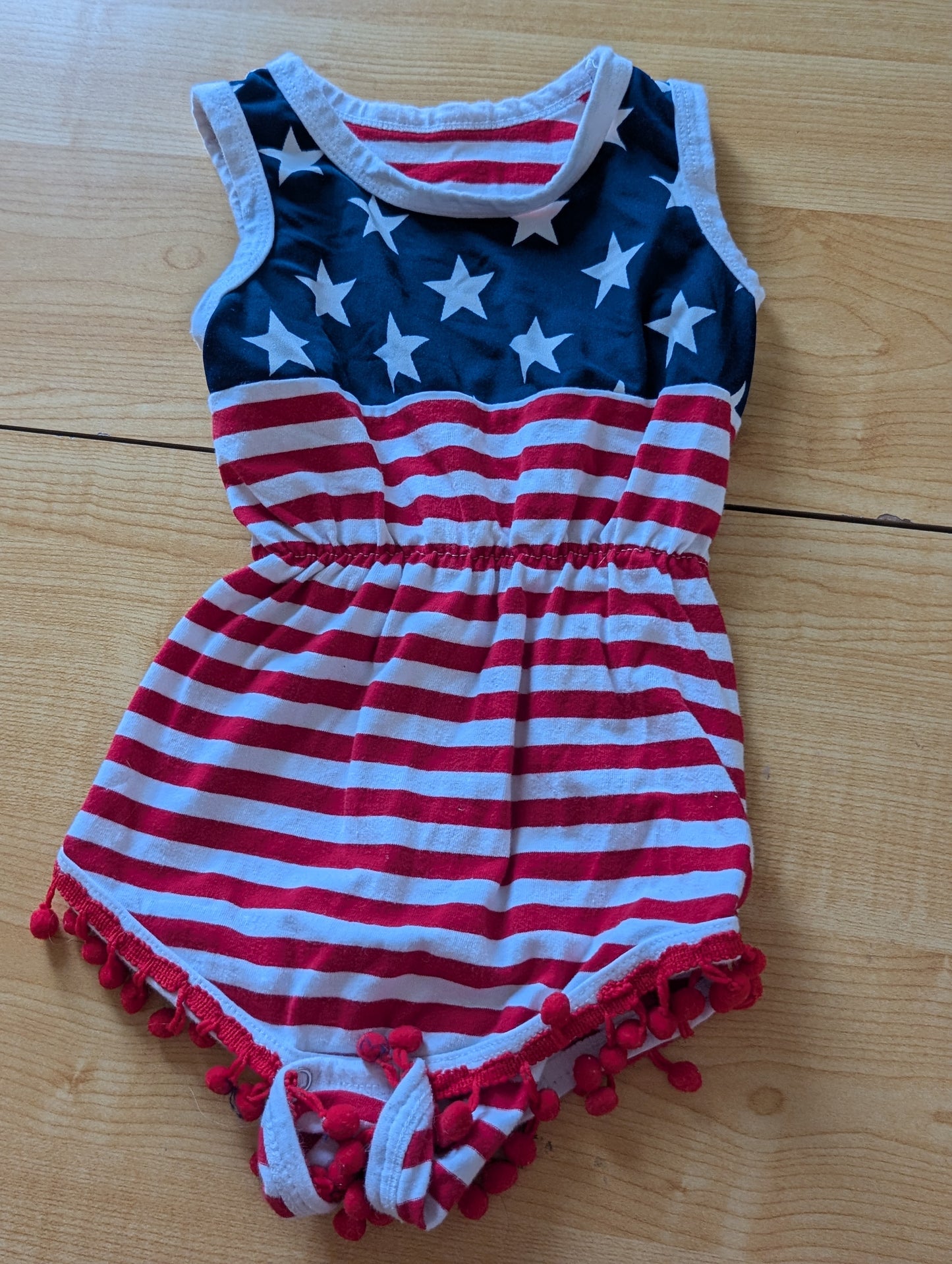 Seller 125 - Girls Fourth of July Romper Size 6mo