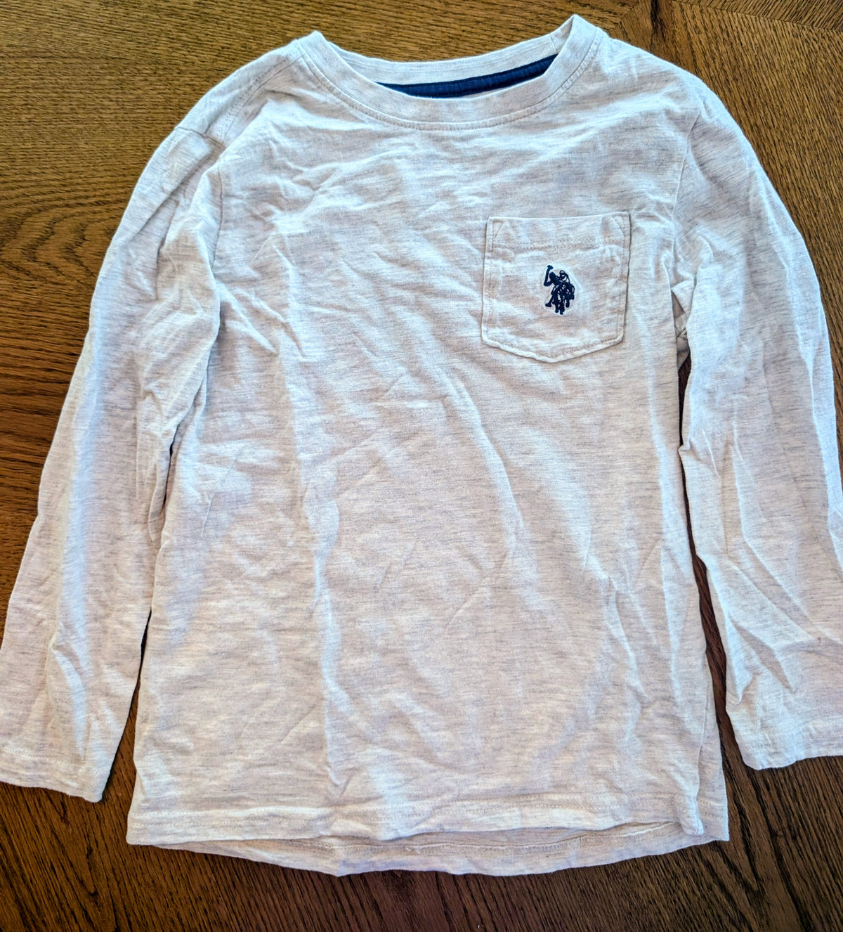 #67 Boys Medium U.S. Polo Assn. Long-Sleeve Cream Shirt