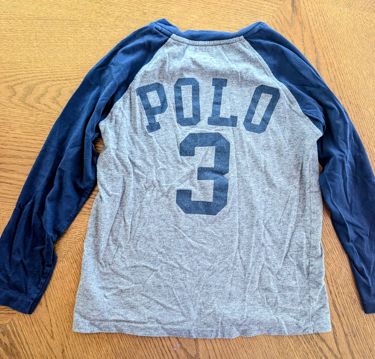 #67 Polo Ralph Lauren Long-Sleeve Blue and Grey Shirt Size Youth 6/120