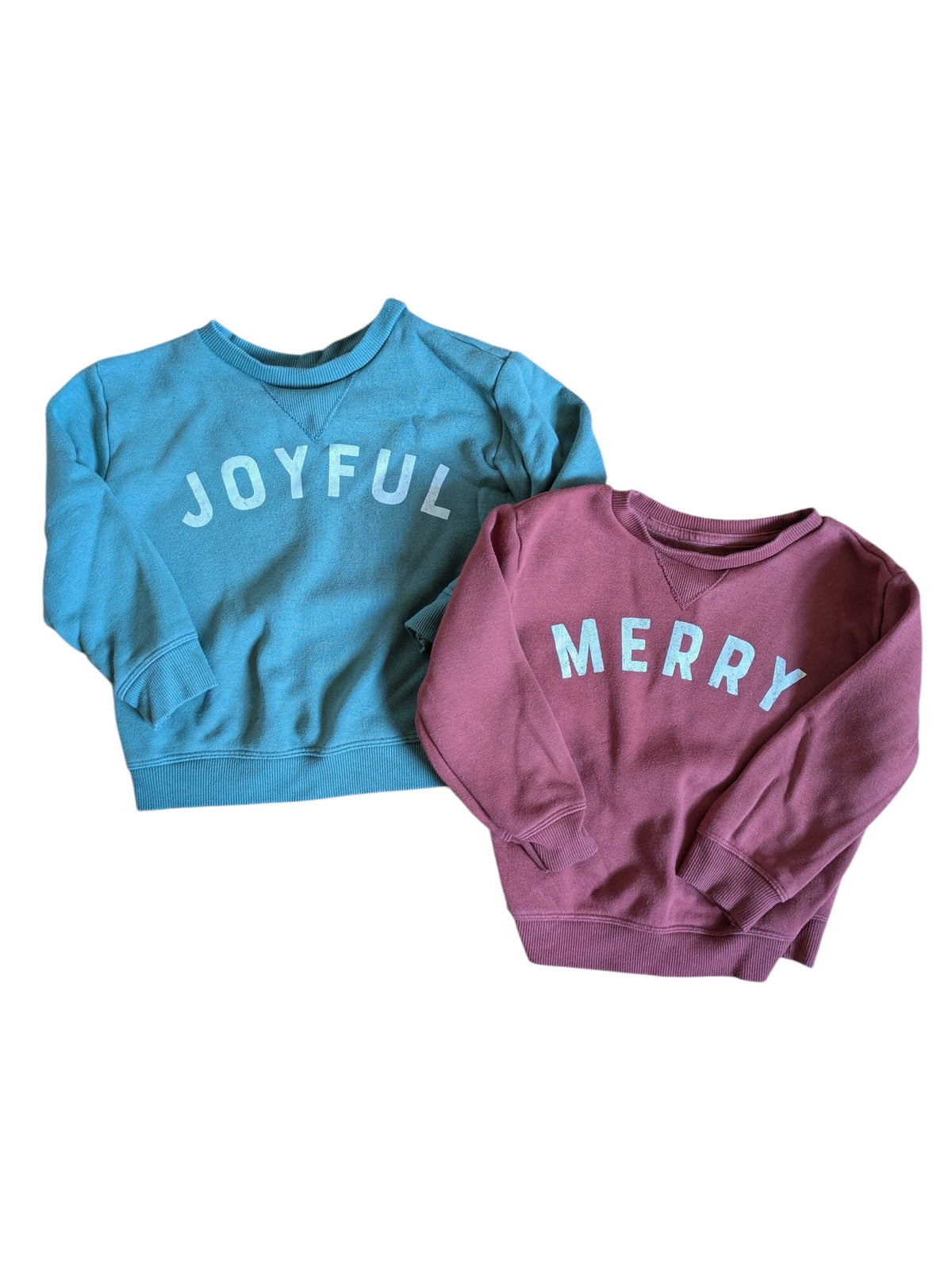 #52 Little Co Boys 2T Holiday Joyful and Merry Sweatshirt Bundle