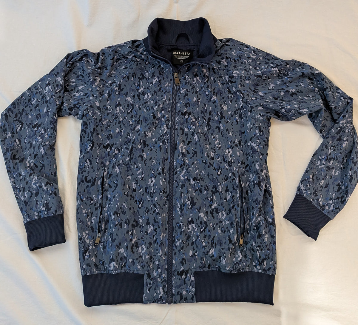 199 Womans Athleta Small TALL track jacket blue