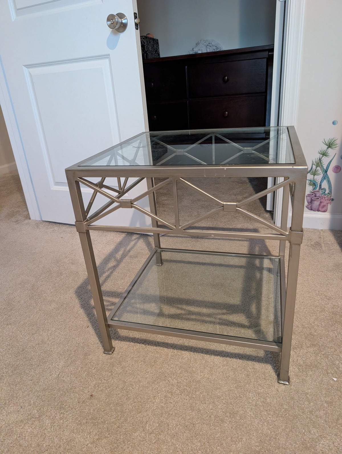 Seller 123 - Glass Nightstand/End Table