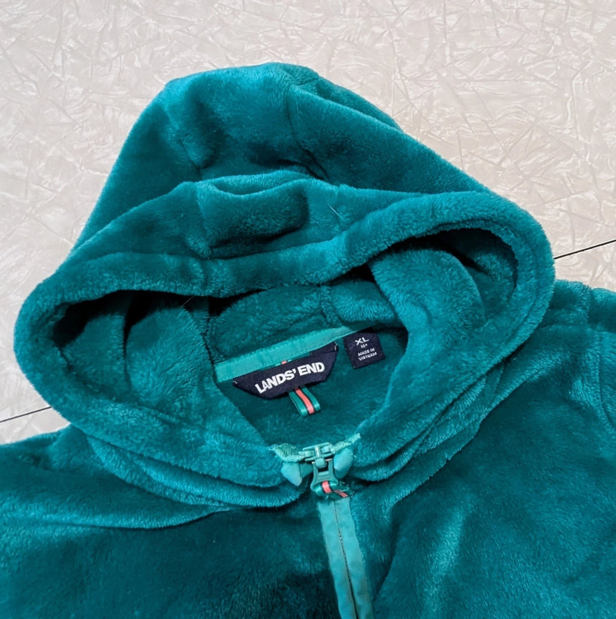 #61 Girls XL 16 Teal Green Land's End Fleece Jacket