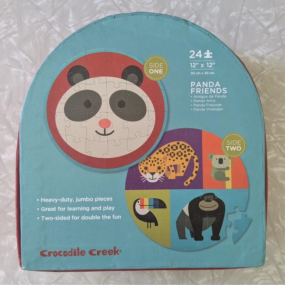 #61 Crocodile Creek Panda Friends Two Sided 24 Piece Puzzle Kids Ages 3+