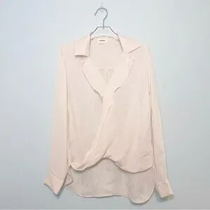 #118 | Size XXS | Women's L’Agence Rita Blouse 100% Silk Light Pink / Peach