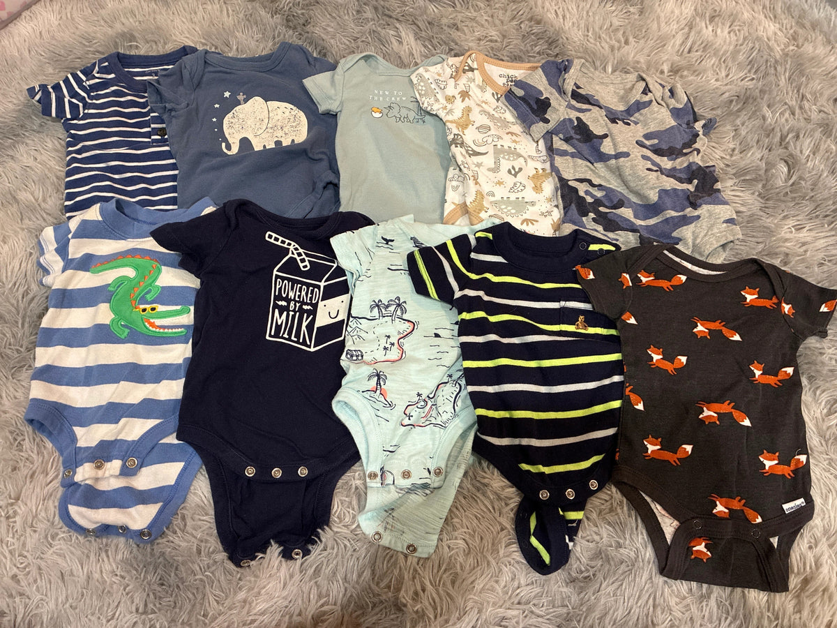 SCO46-onesies-boys-0-3 months- 10 pack