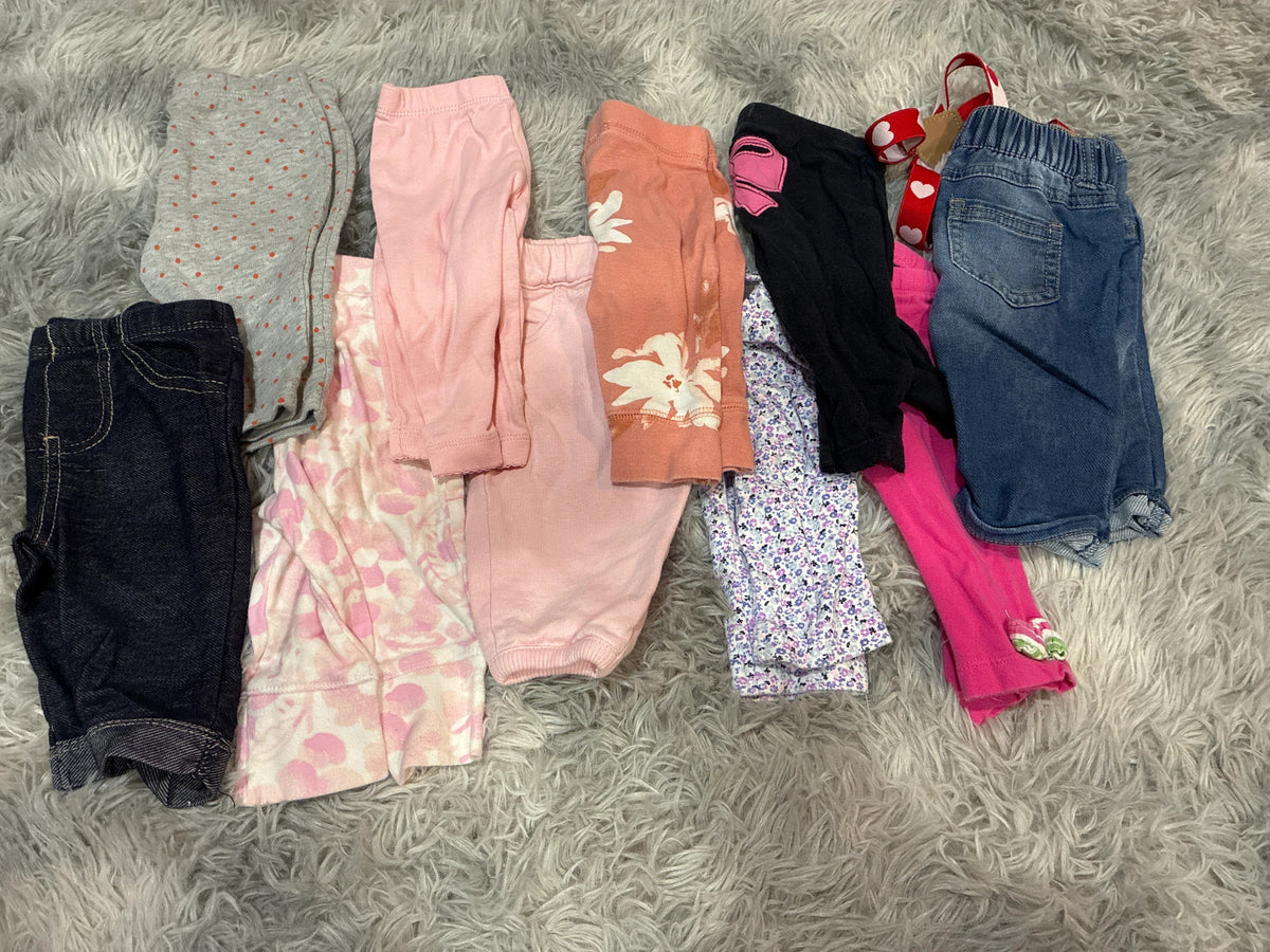 SCO46-pants-girls-0-3 months- 10 pack