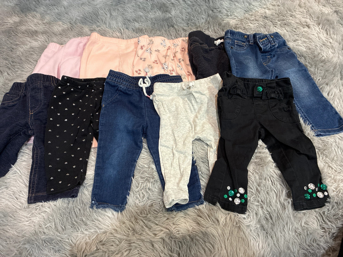SCO46-girls pants-3-6 months-10 pack