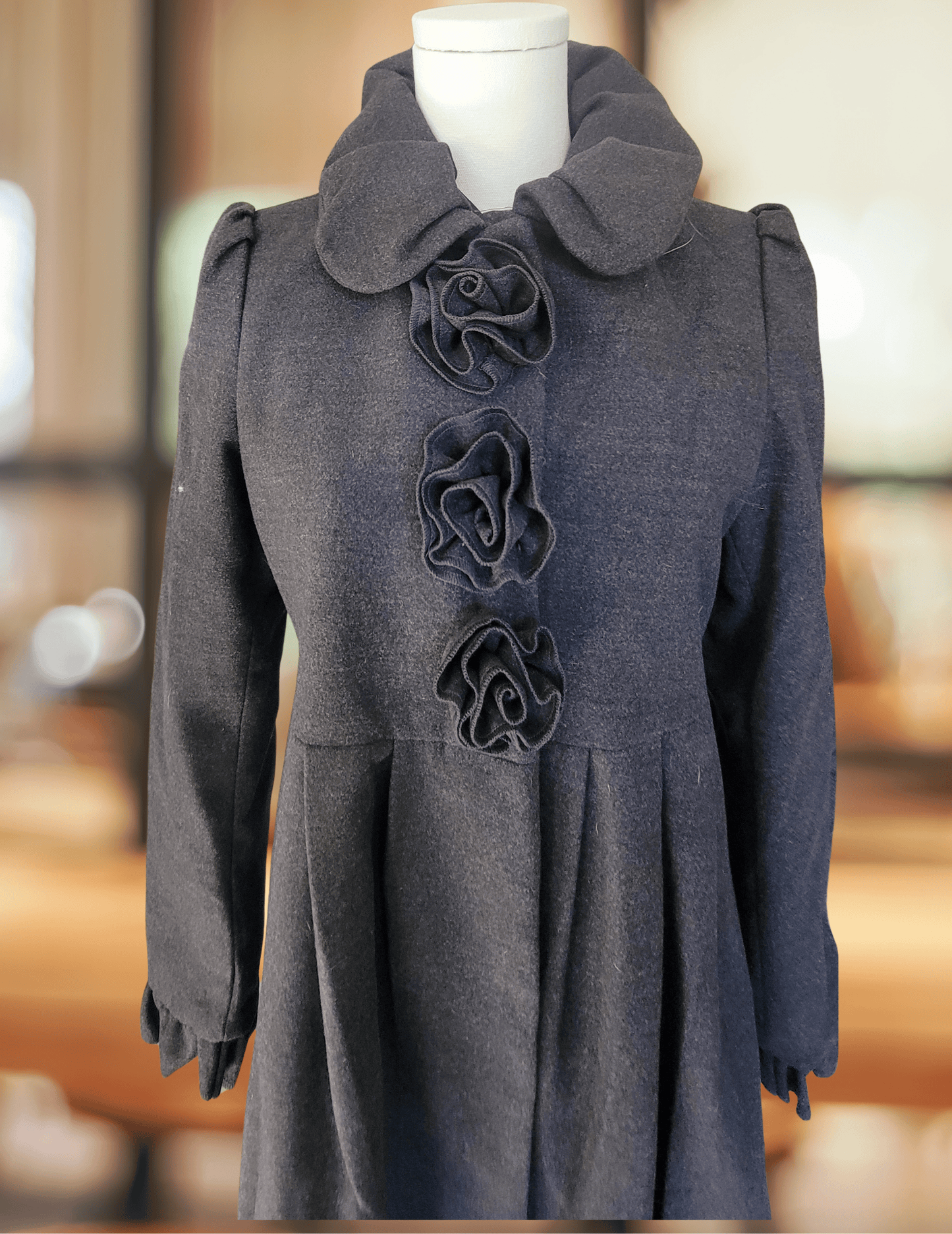 #59 Rothschild Girls Size 14 Long Pea Coat Hidden Buttons