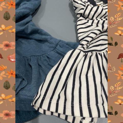 #54 Blue & Stripe Peplum Hoodies 3T
