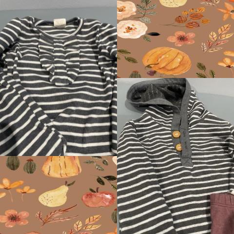 #54 Gray Stripe Set 12-18 M