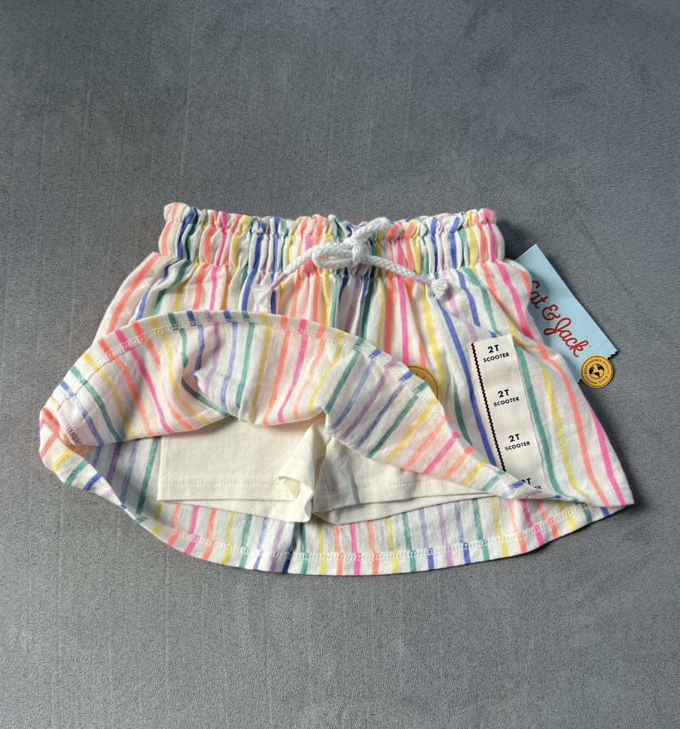 REDUCED #154 2T Girls Cat&Jack striped skort, NWT