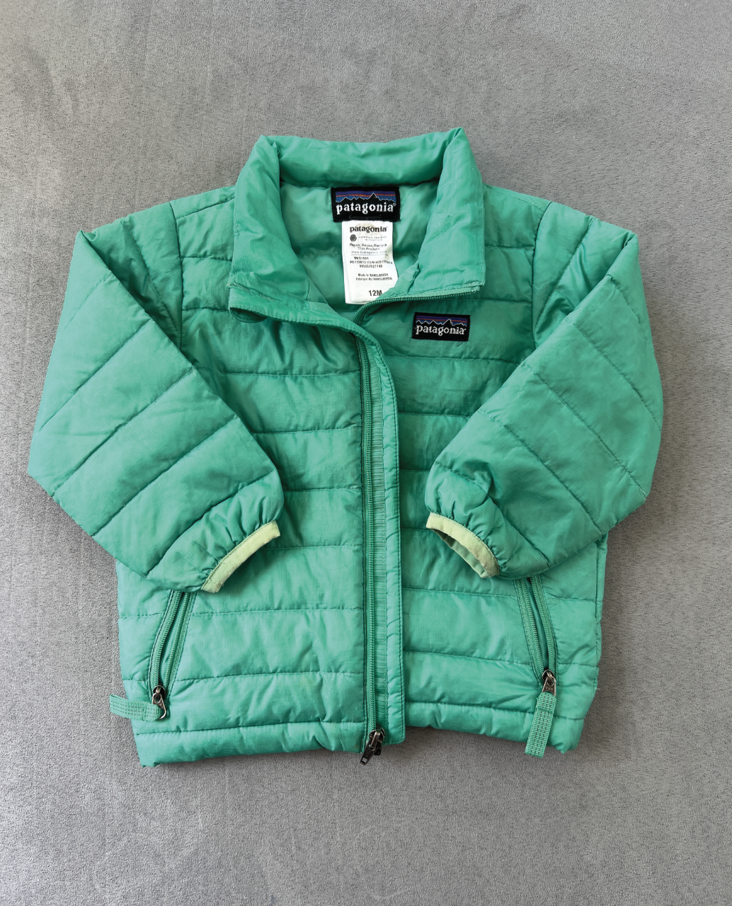 REDUCED #154 12mo Patagonia down puffer coat, teal, GUC