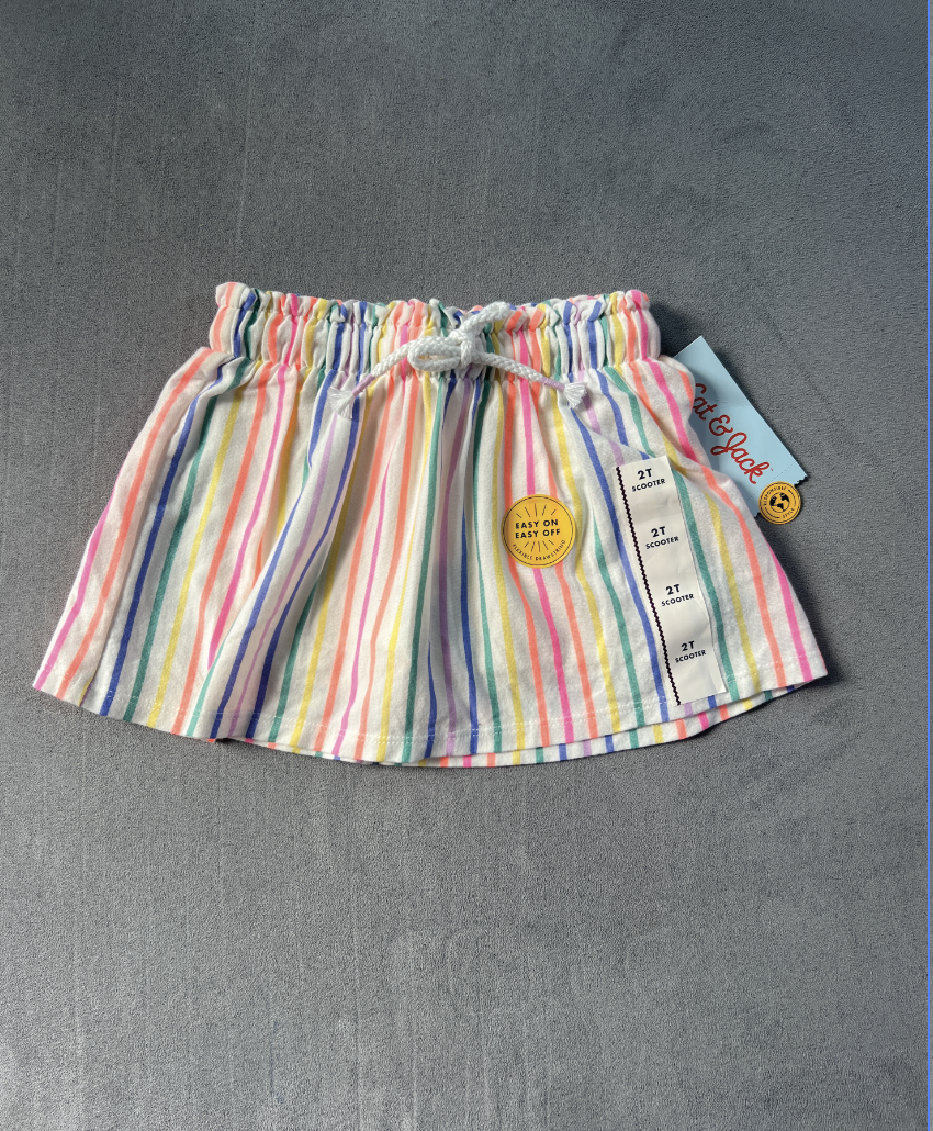 REDUCED #154 2T Girls Cat&Jack striped skort, NWT