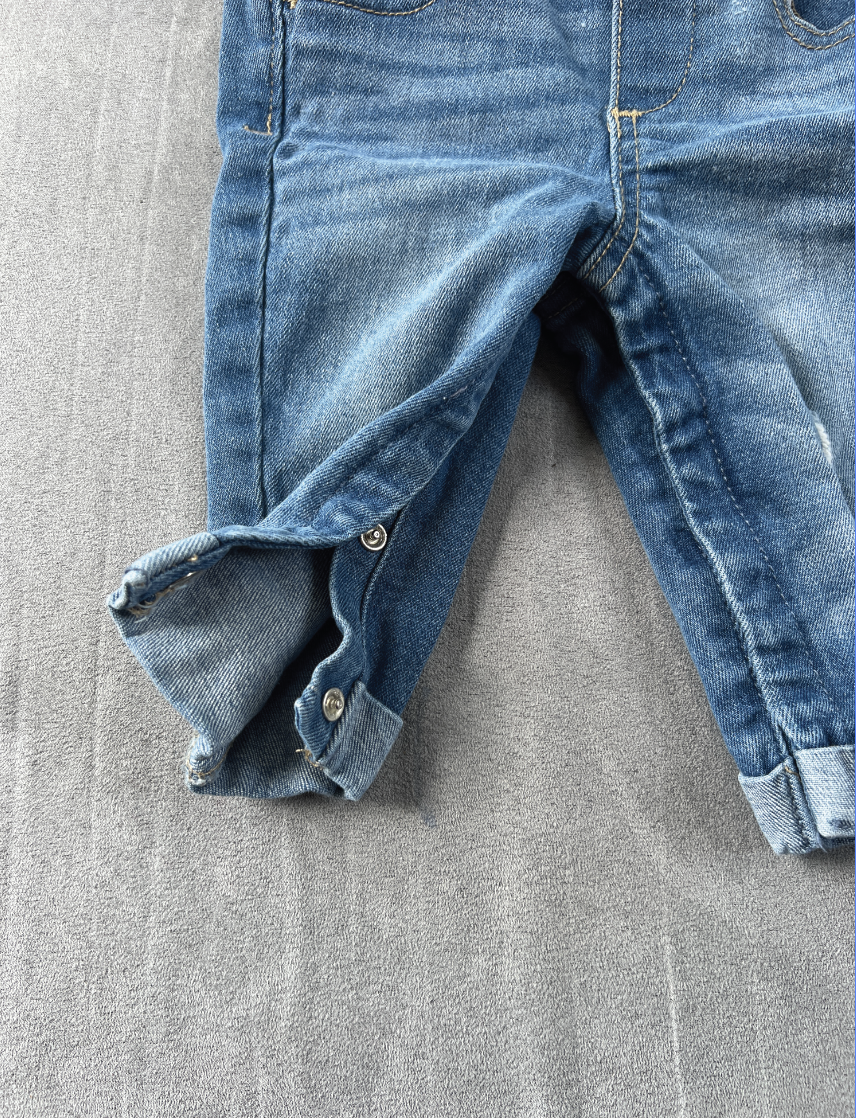 #154 12-18mo Old Navy denim overalls, VGUC