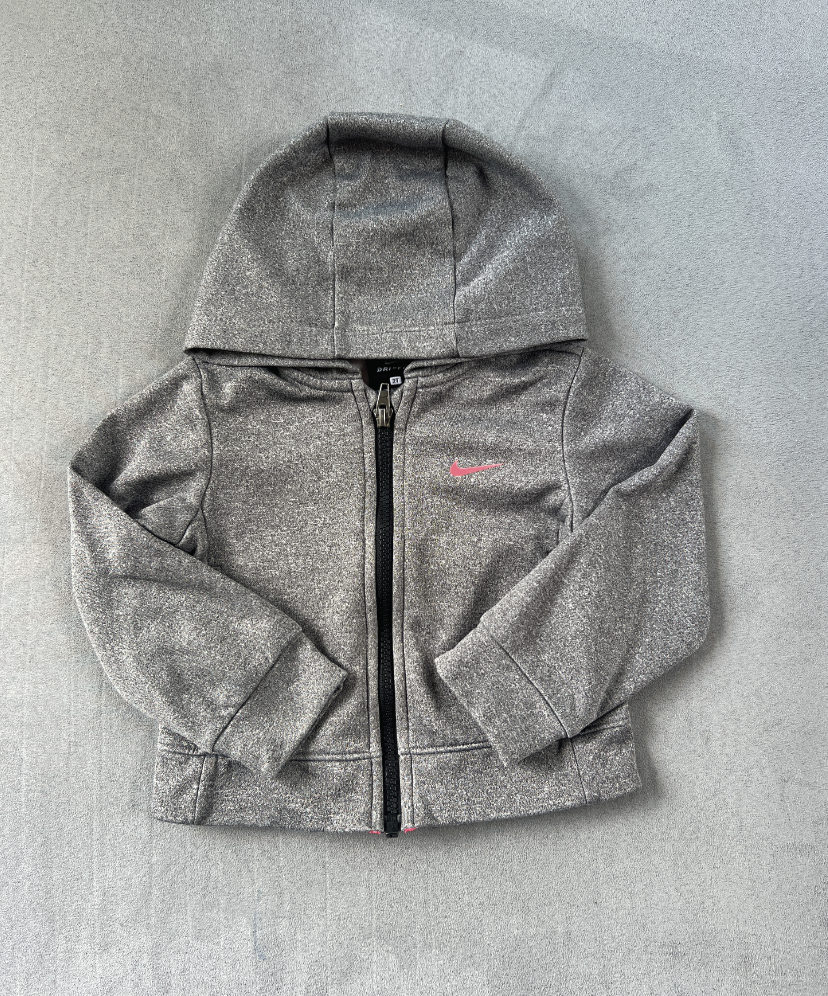 REDUCED #154 2T Girls Nike gray zip-up, EUC