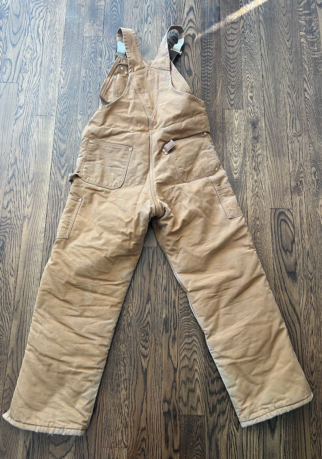 #154 Mens L Carhartt lined bibs