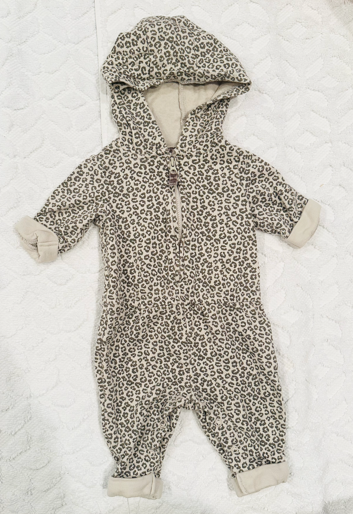 Seller #51: Carter's Girls Grey Cheetah Jumpsuit 3 mo