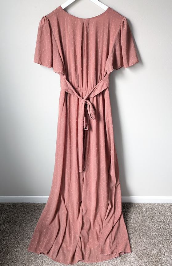 #164 - Pink Blush - Women's Medium Chiffon Maternity Maxi Dress (EUC)