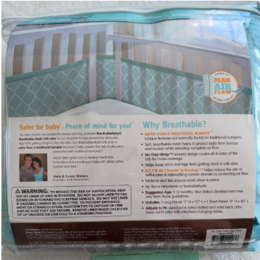 Seller #8 Breathable Crib Rail Bumper never used