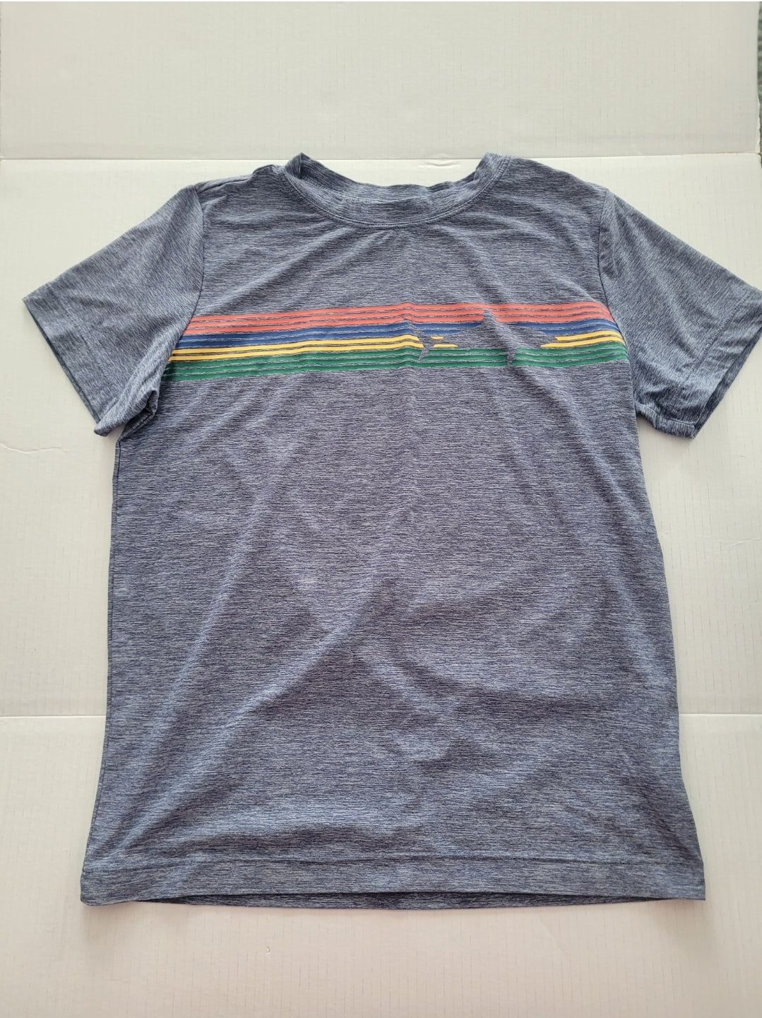 #71 Hanna Andersson Boy's Stripe Shark Performance Tee Size 150/12