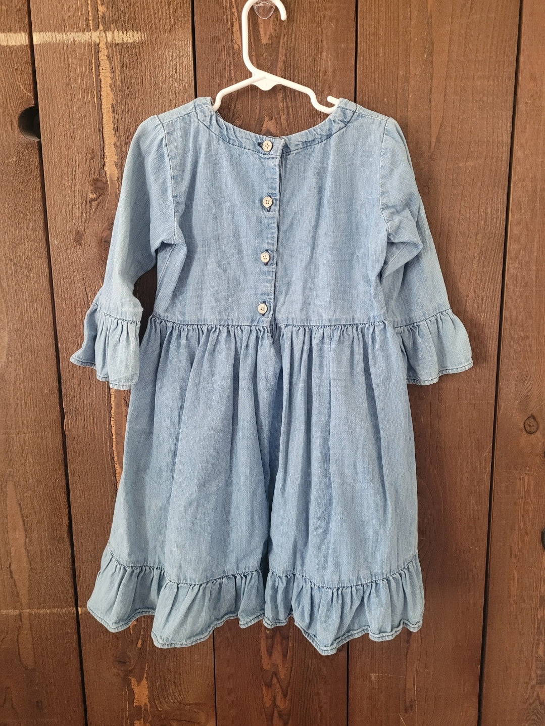 #109 Ruffle Butts Chambray Ruffle Dress Girls Size 6