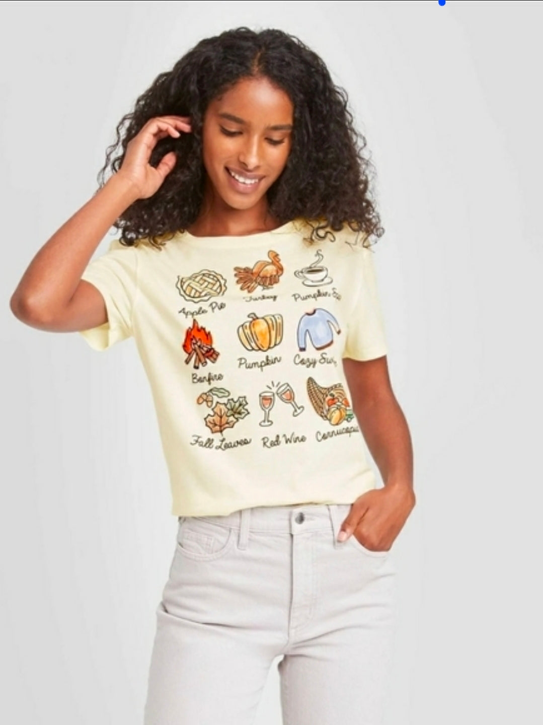 #167 NWT Modern Lux XS Fall Thanksgiving Autumn Tee