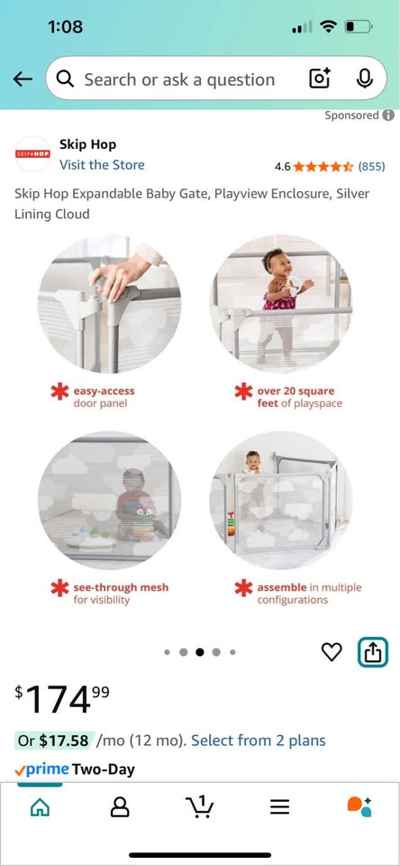 Seller 128 -REDUCED Skip Hop Expandable Baby Gate/ Playyard - Brand New In Box