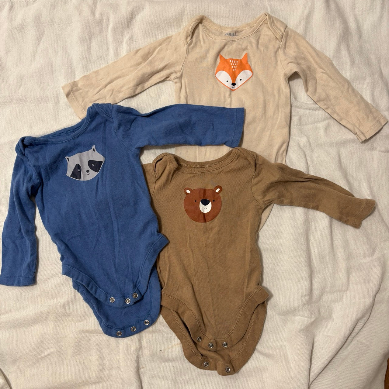 Seller 34 - 3 long sleeve animal bodysuits 6-9 Children's Place