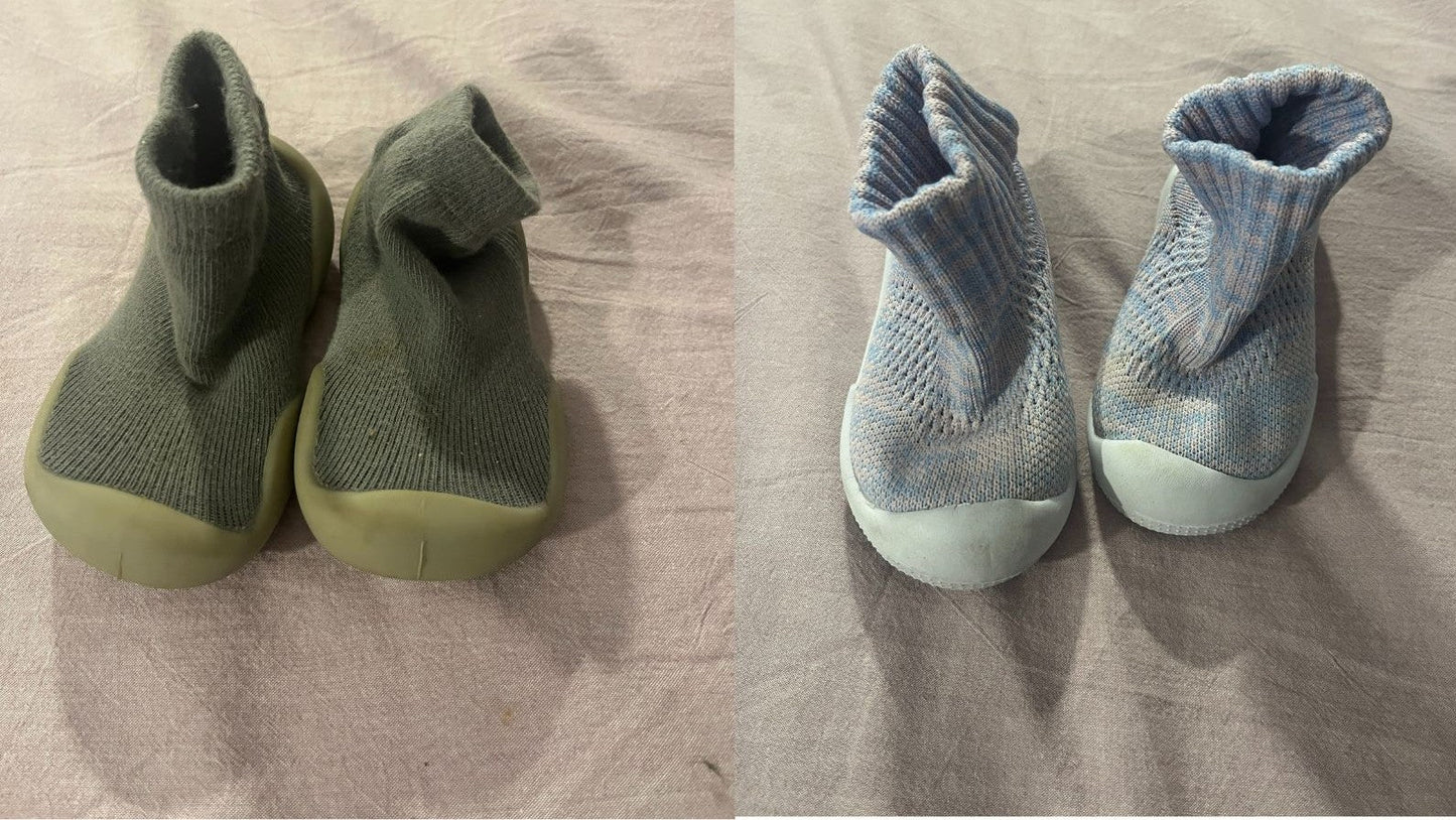 #211 REDUCED Size 5 Slipper Sock Shoes Set of 2