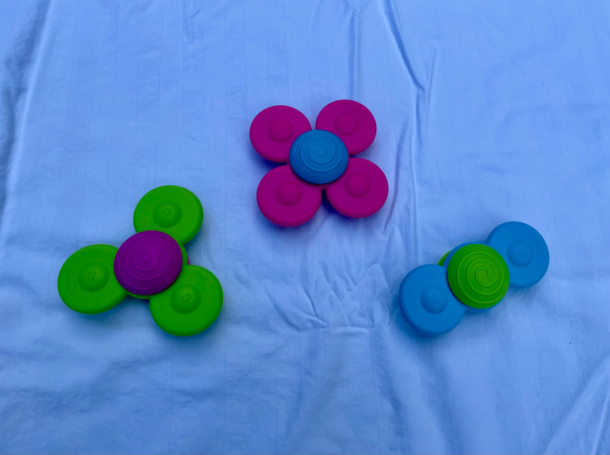 #32 Fat Brain Whirly Squigz Chunky Sensory Spinners for Baby & Toddler