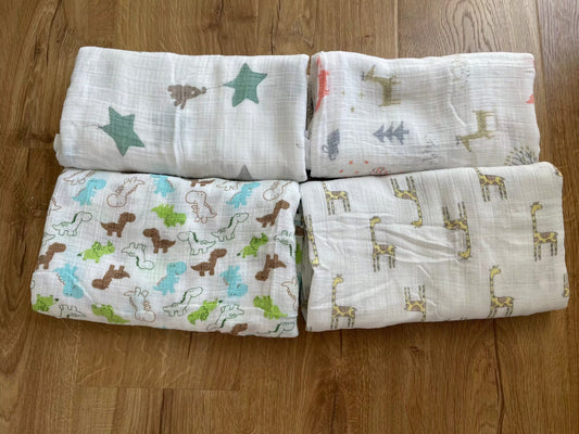 #6 - 4 Muslin Swaddle Cloths