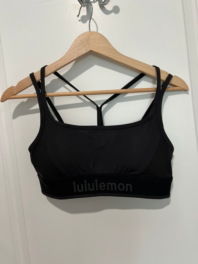 Seller #76 - Lululemon Logo Train Strappy Bra Black Size 8 NWT $68