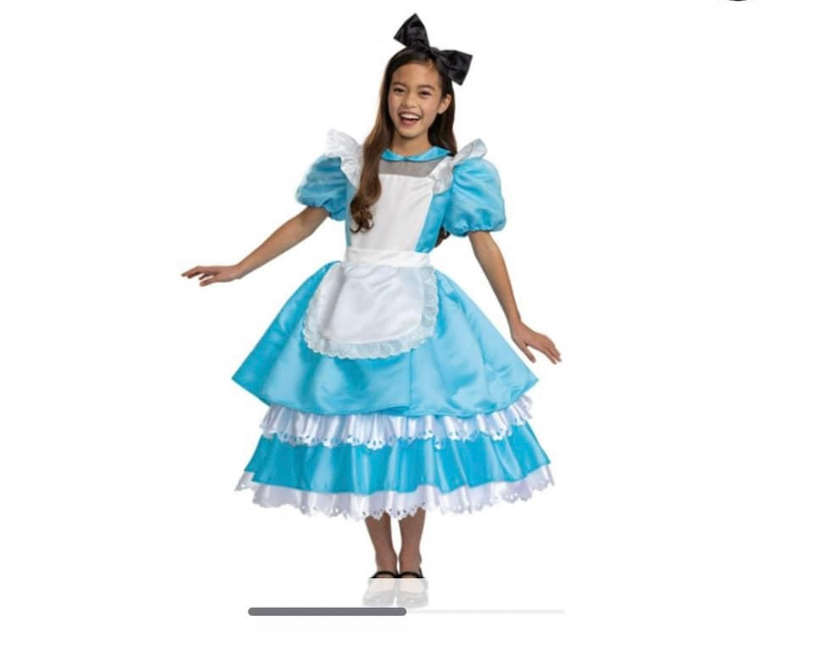 New Small (4-6X) Disney Alice wonderland costume with a bow
