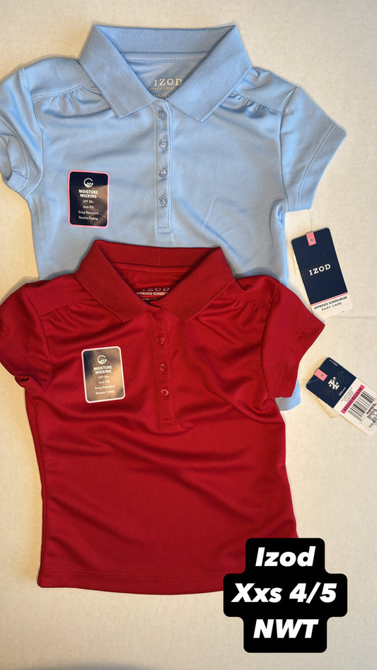 #44 Izod xxs 4/5 girls moisture wicking polos REDUCED