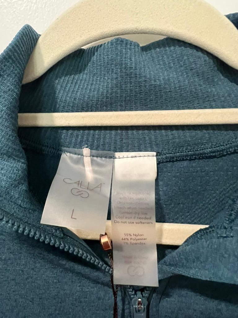 Seller #76 - CALIA Women's Seamless Long Sleeve Quarter Zip Star Blue Size Large NWT