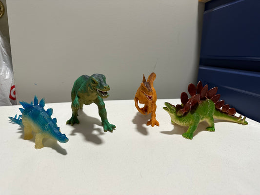 Lot of 4 Heavy Plastic Dinosaurs