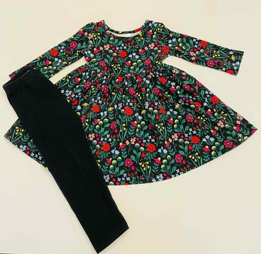 #54 - Girls 2T HA Flower Dress + Pants